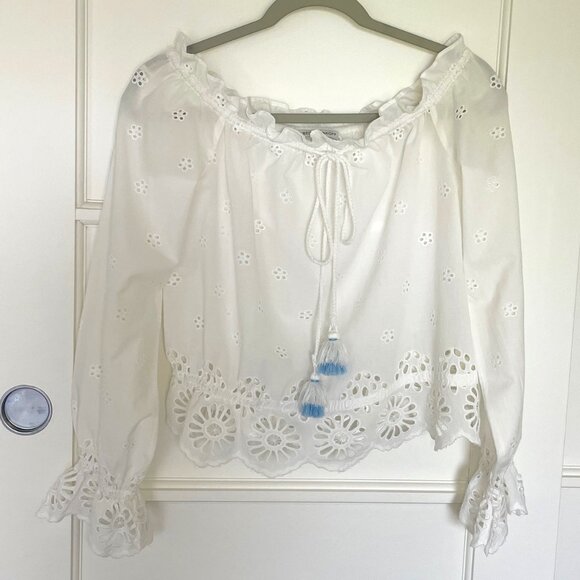Rebecca Minkoff Anthea Eyelet Off-Shoulder Top – Size Small - Picture 1 of 9